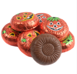 Madelaine Halloween Milk Chocolate Pumpkin Foil Wafers 5lb